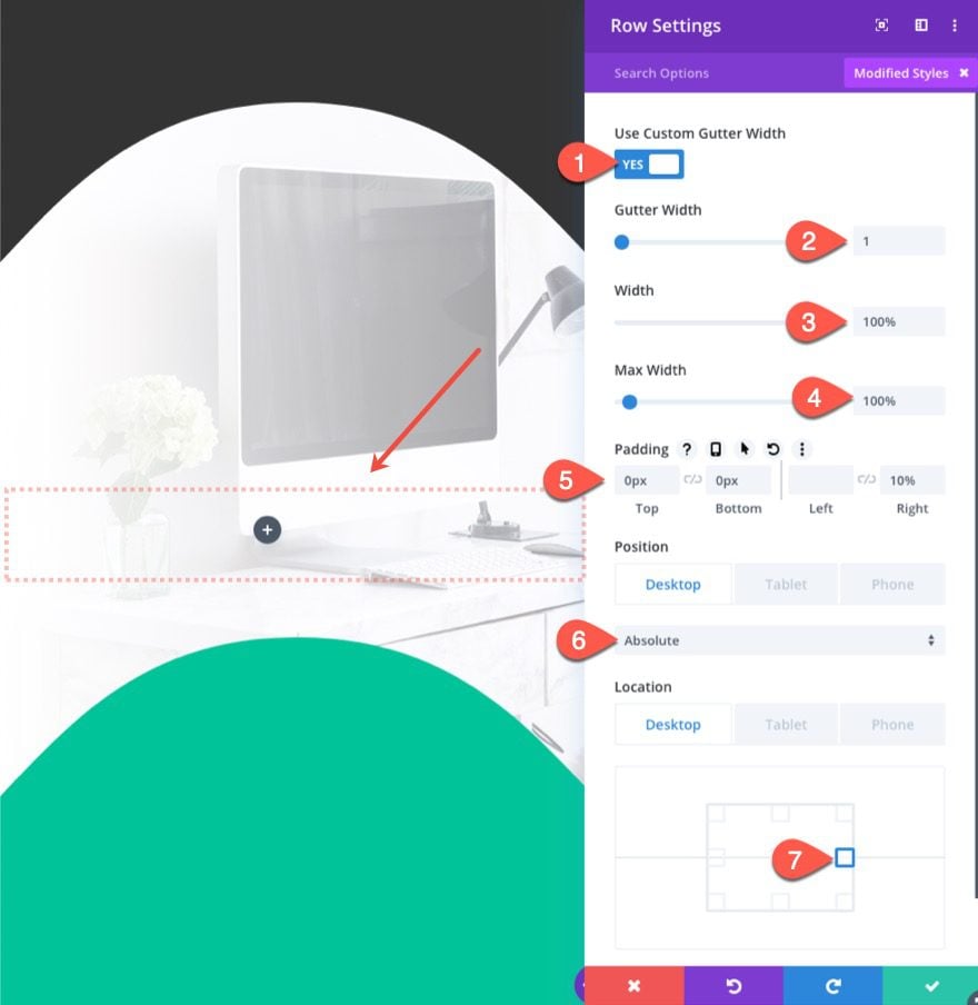 full split-screen layout with custom toggles