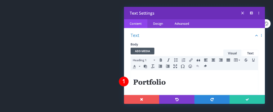 scrollable portfolio navigation list