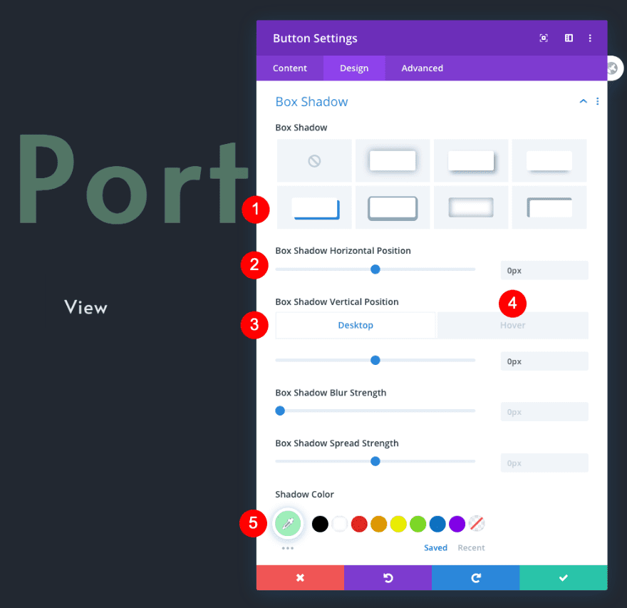 scrollable portfolio navigation list