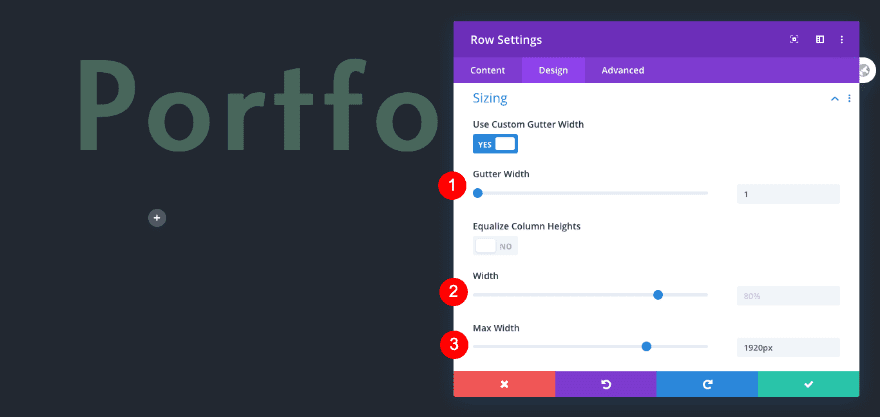 scrollable portfolio navigation list