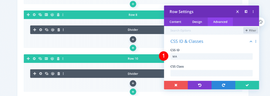 scrollable portfolio navigation list