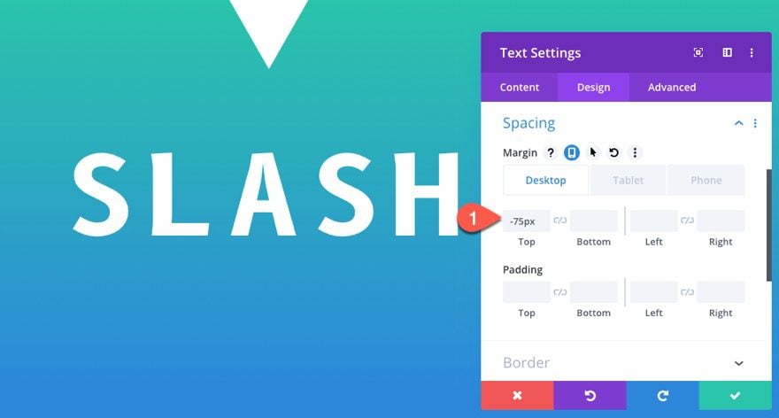 slashing text effect