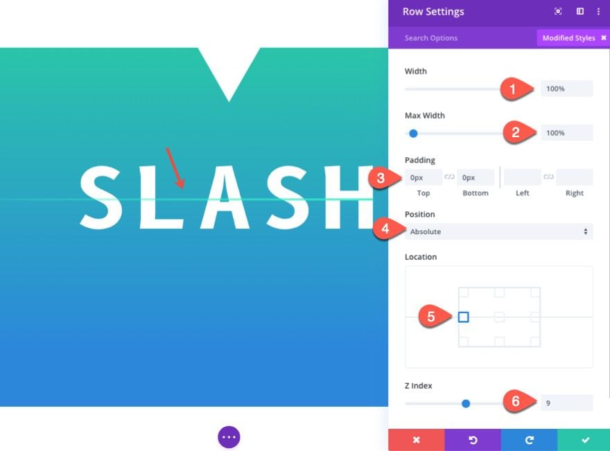 slashing text effect