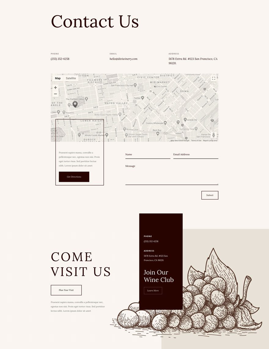 divi winery layout pack