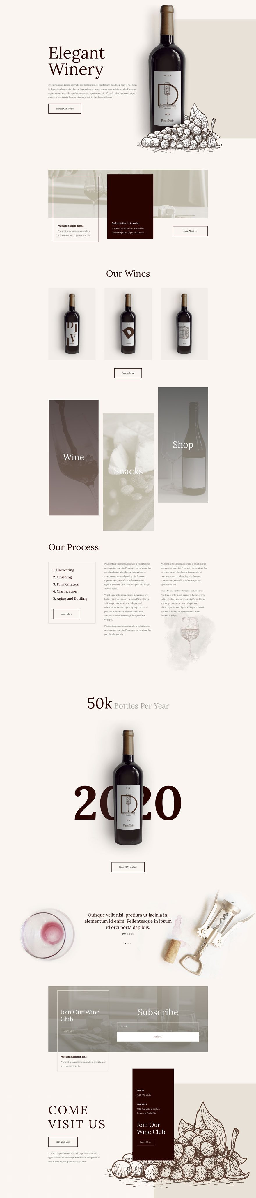 divi winery layout pack