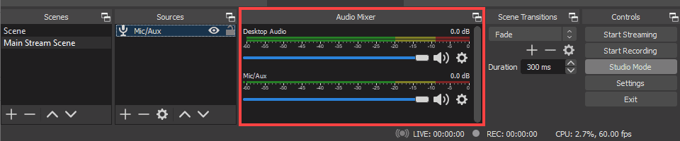 obs audio mixer