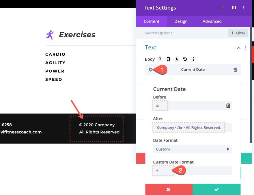 divi date and time formatting