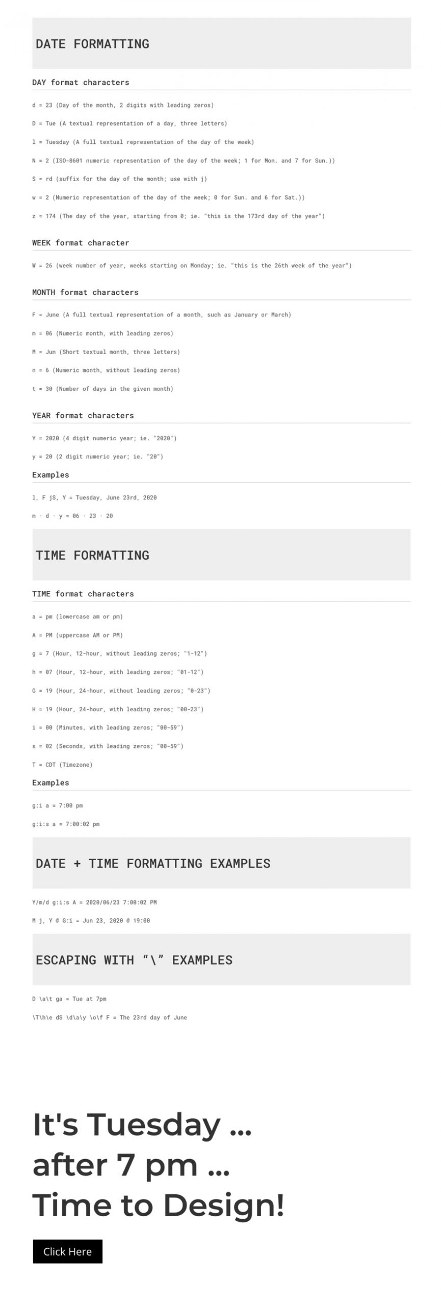 divi date and time layout