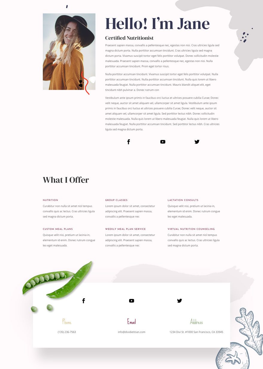 divi dietitian layout pack