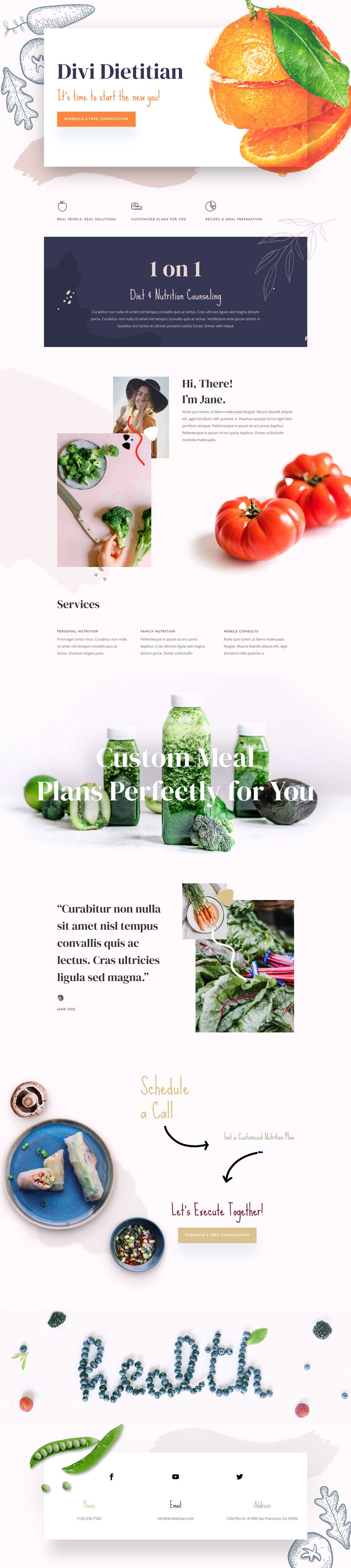 divi dietitian layout pack