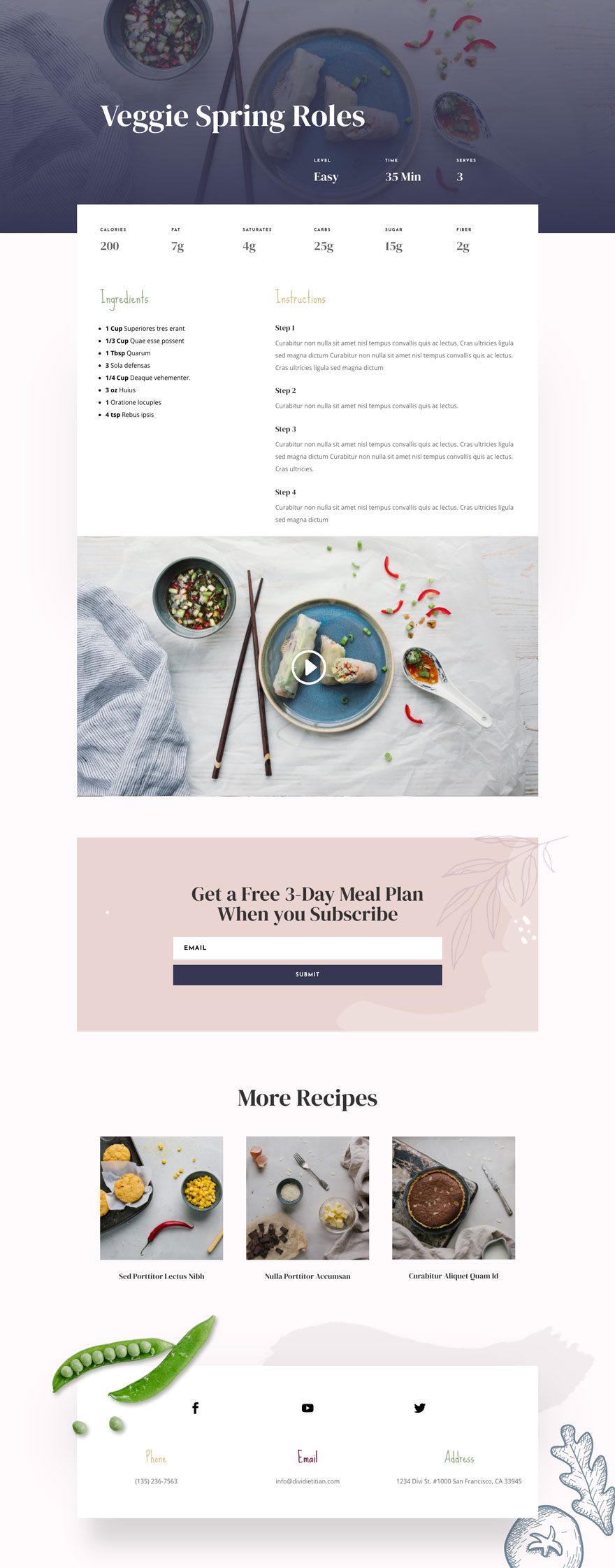 divi dietitian layout pack