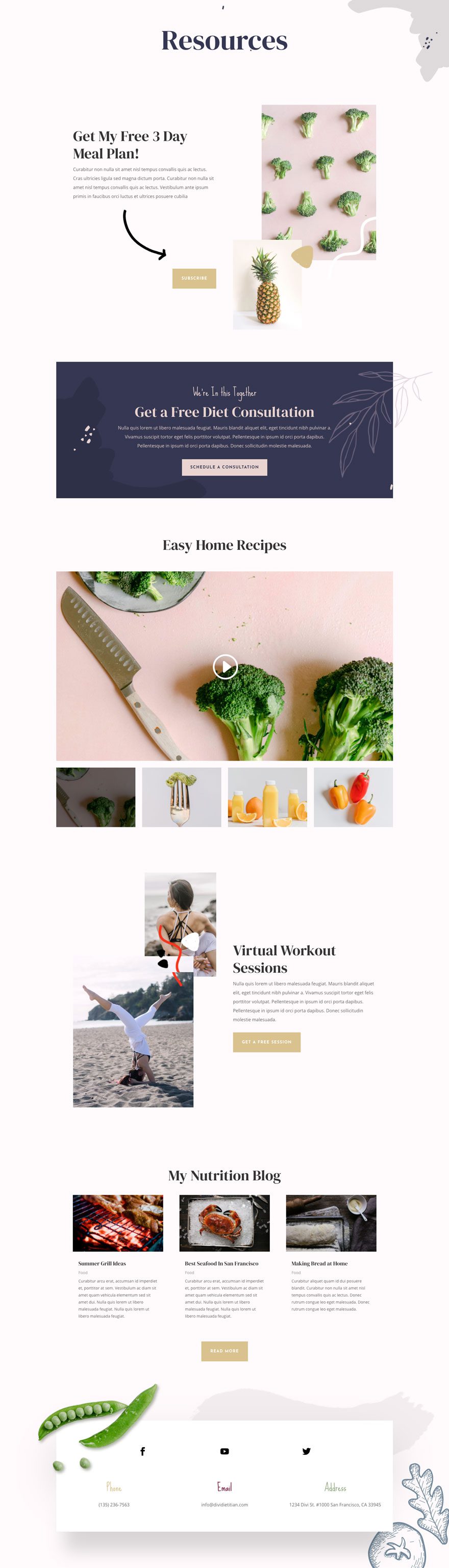 divi dietitian layout pack