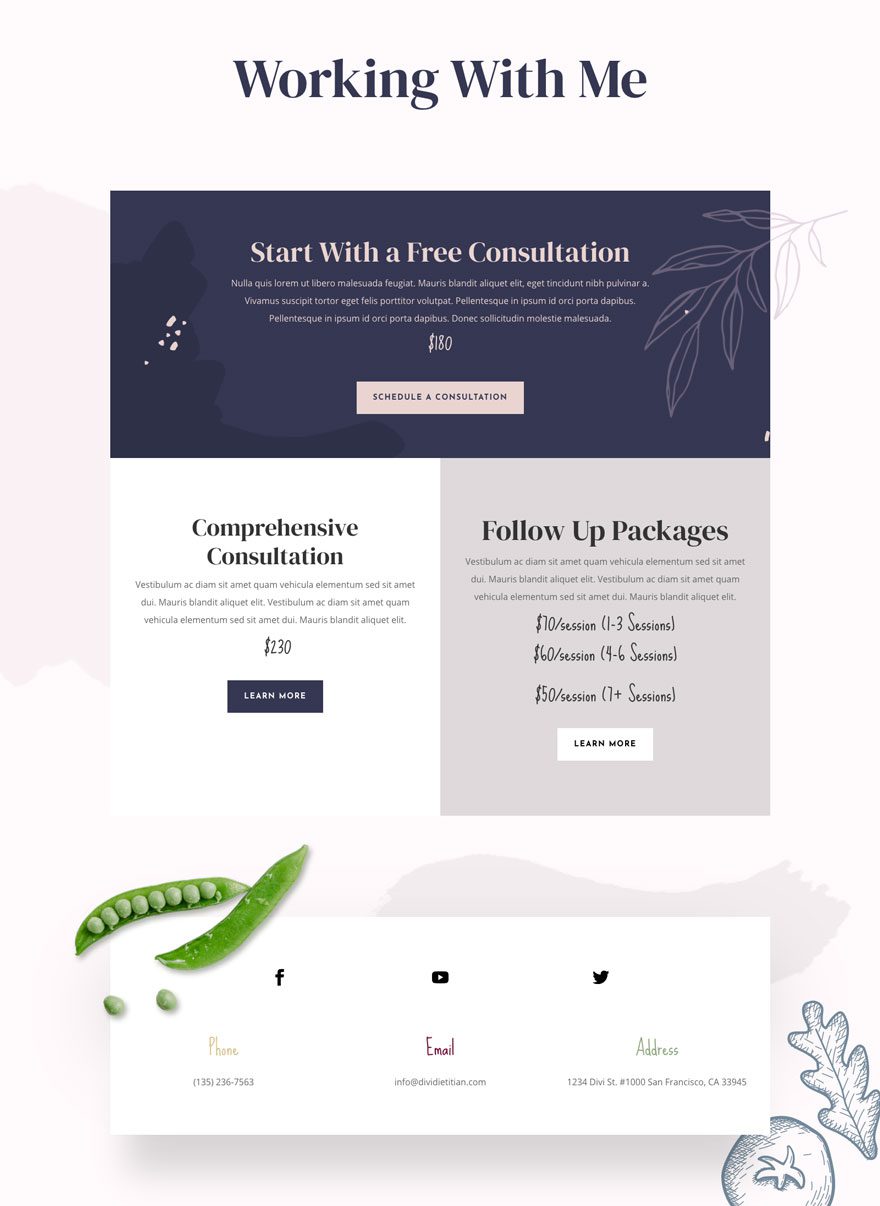 divi dietitian layout pack