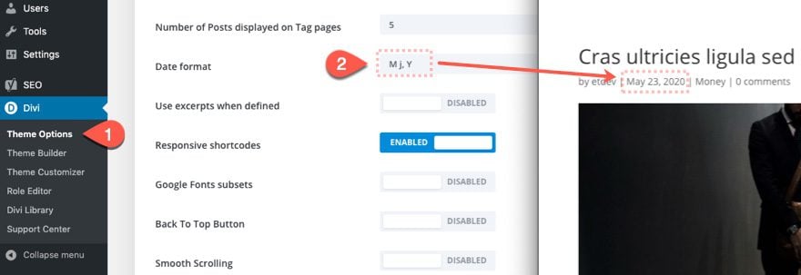 divi date and time formatting