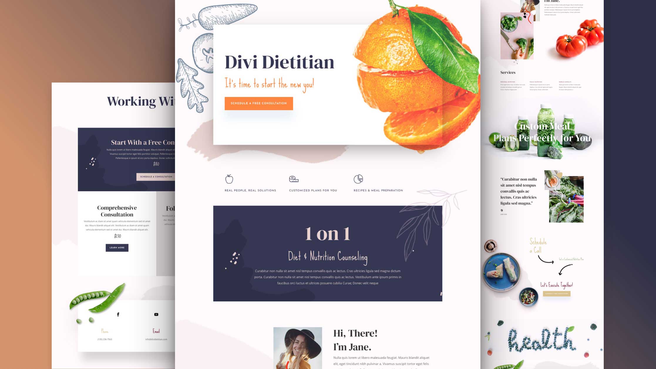 Get a FREE Dietitian Layout Pack for Divi