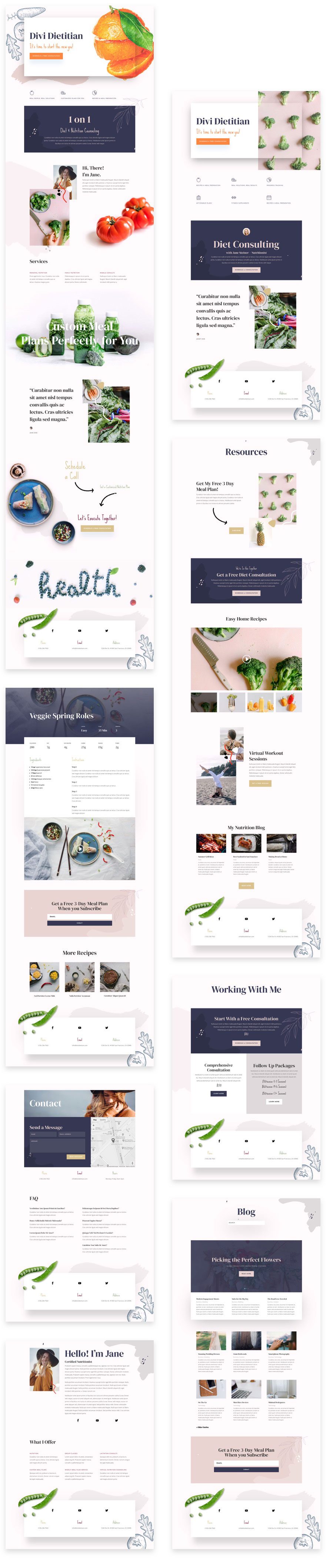 divi dietitian layout pack