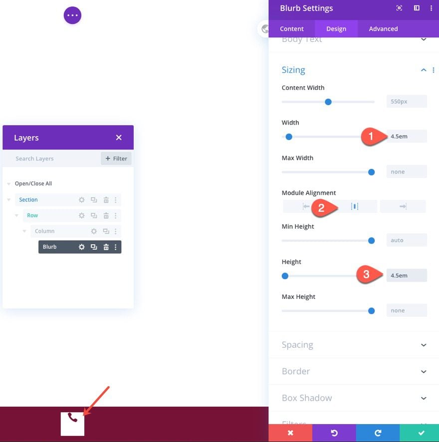 divi mobile contact bar