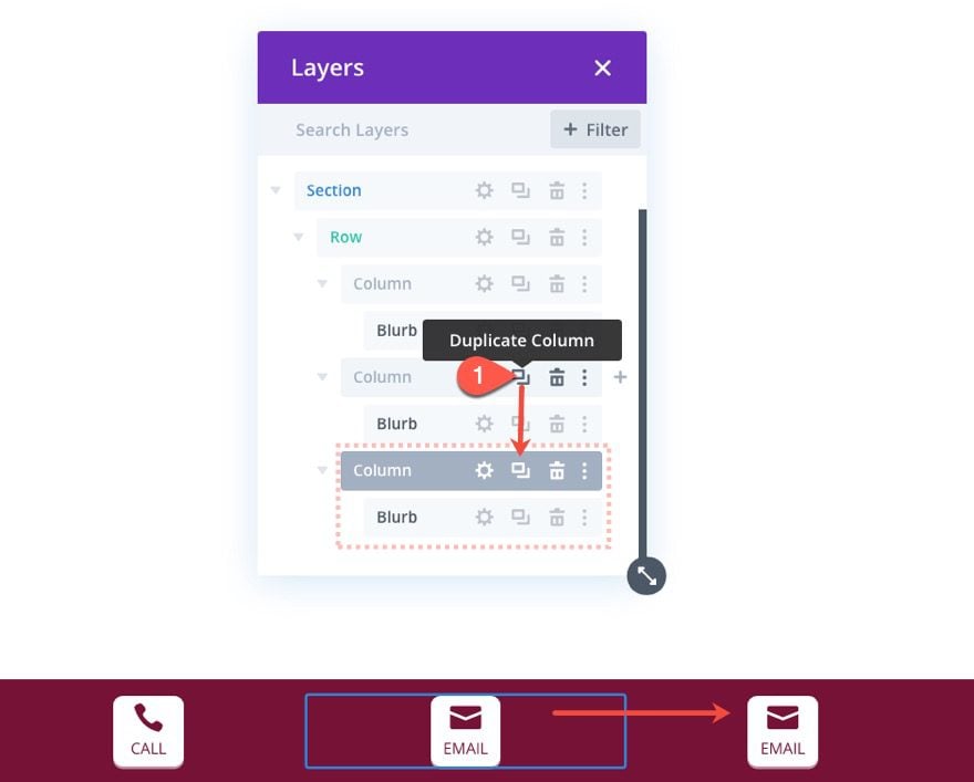 divi mobile contact bar