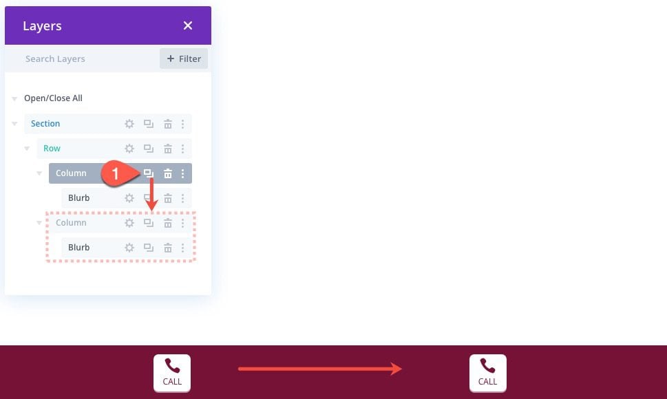 divi mobile contact bar