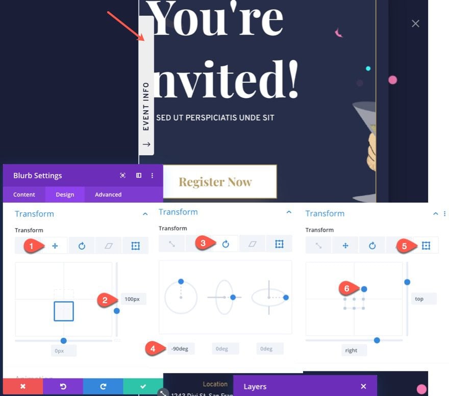 divi sliding push sidebar