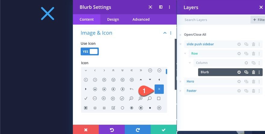 divi sliding push sidebar