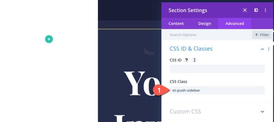 divi sliding push sidebar