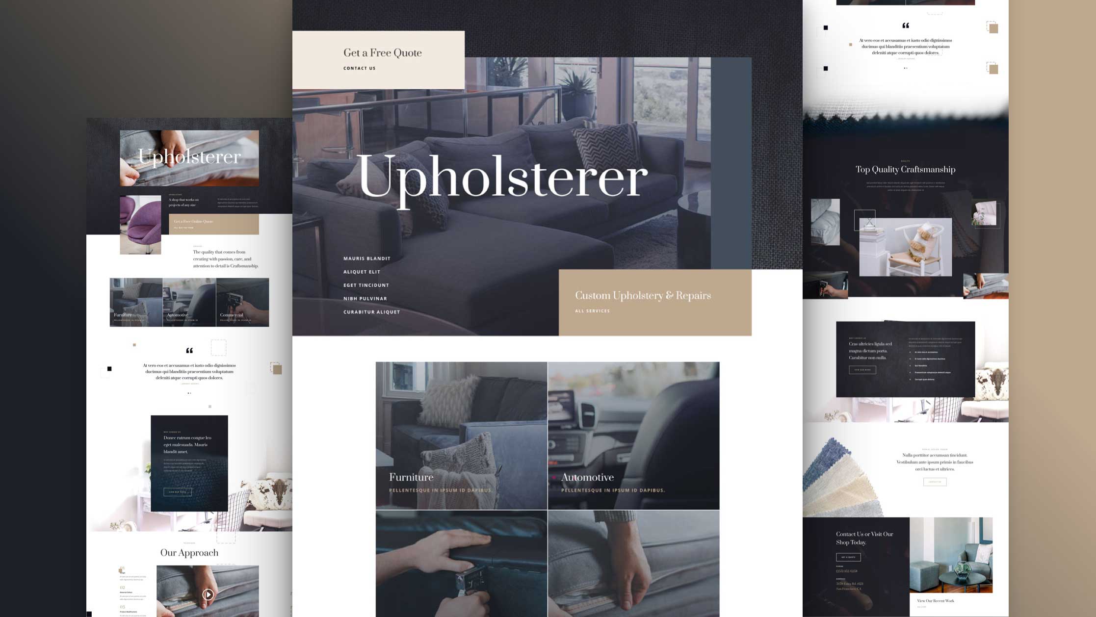 Get a FREE Upholstery Layout Pack for Divi