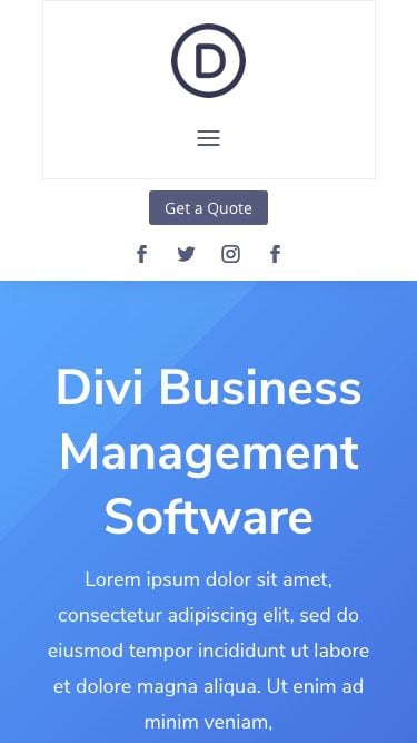 divi vertical navigation menu and header