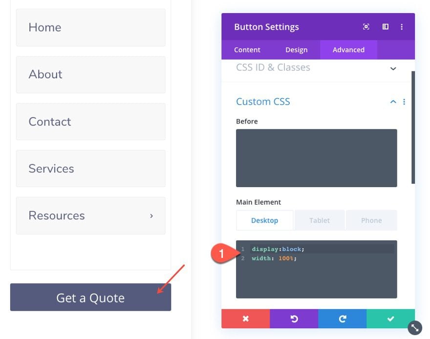 divi vertical navigation menu and header