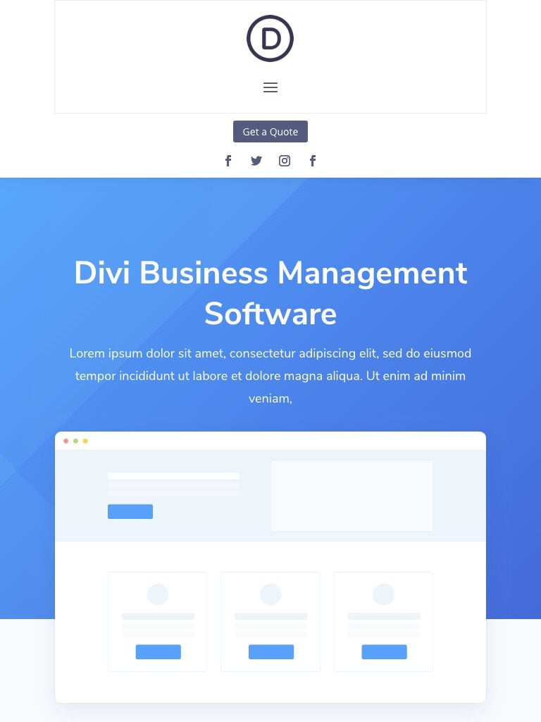 divi vertical navigation menu and header