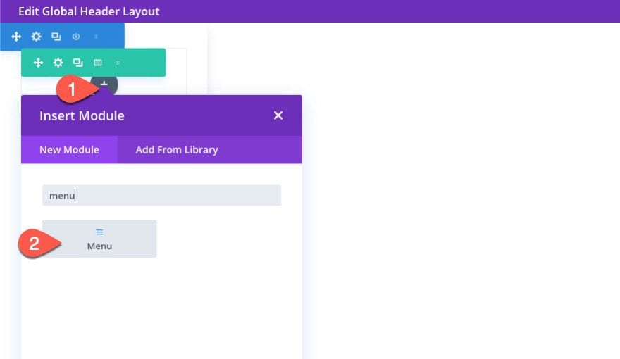 divi vertical navigation menu and header