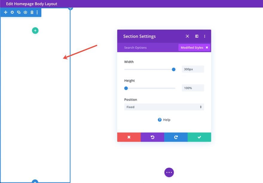 divi fixed position