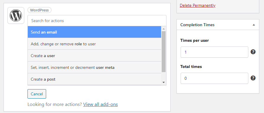 The 'send an email' option.