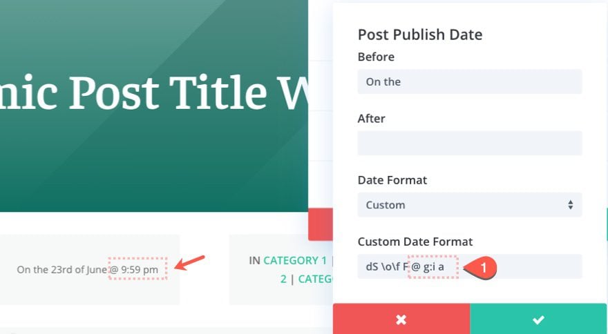 divi date and time formatting