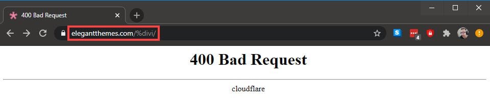 400 error with %