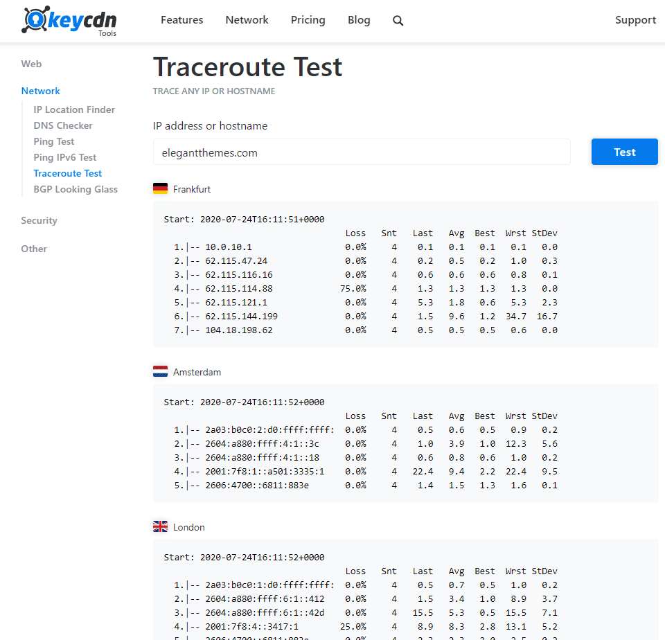 keycdn traceroute