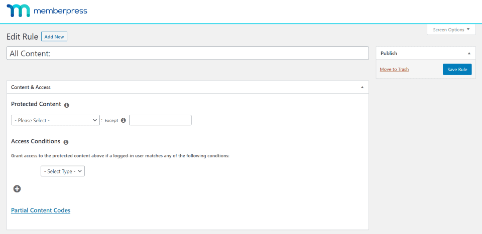 Create a Partial Content Rule