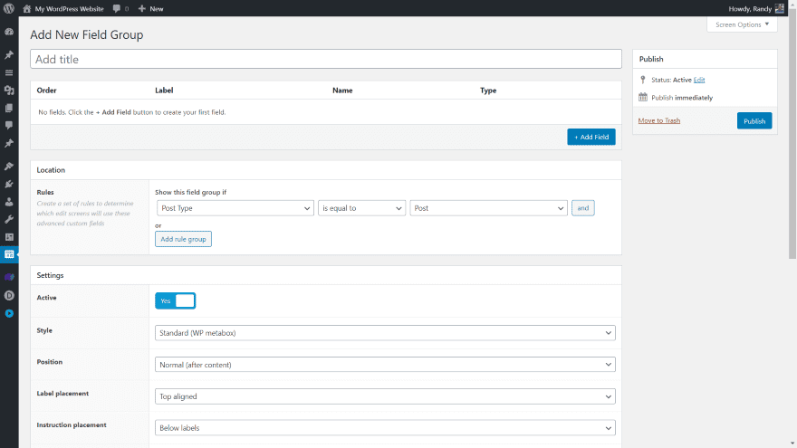 Creating Field Groups in ACF