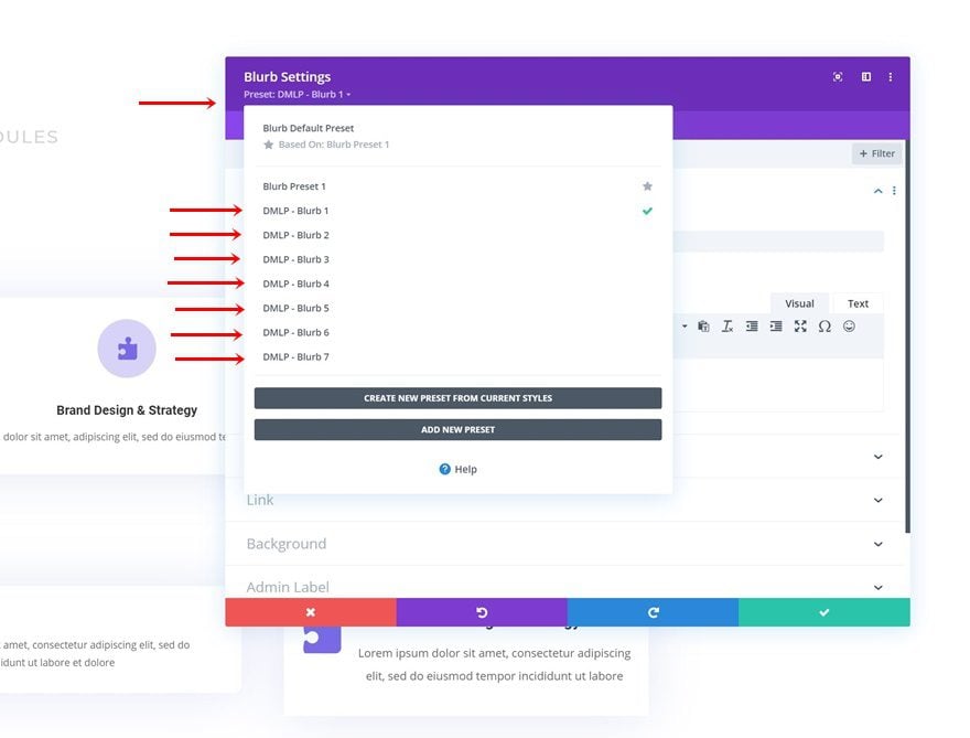 App Developer global presets style guide