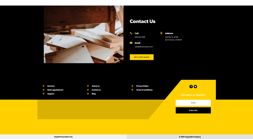 renovation header footer template