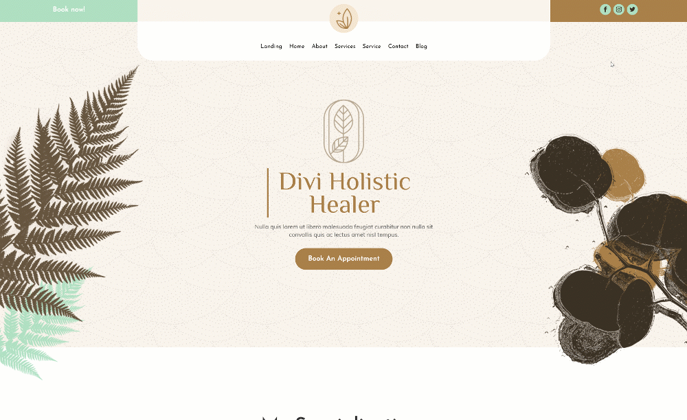 holistic healer header footer