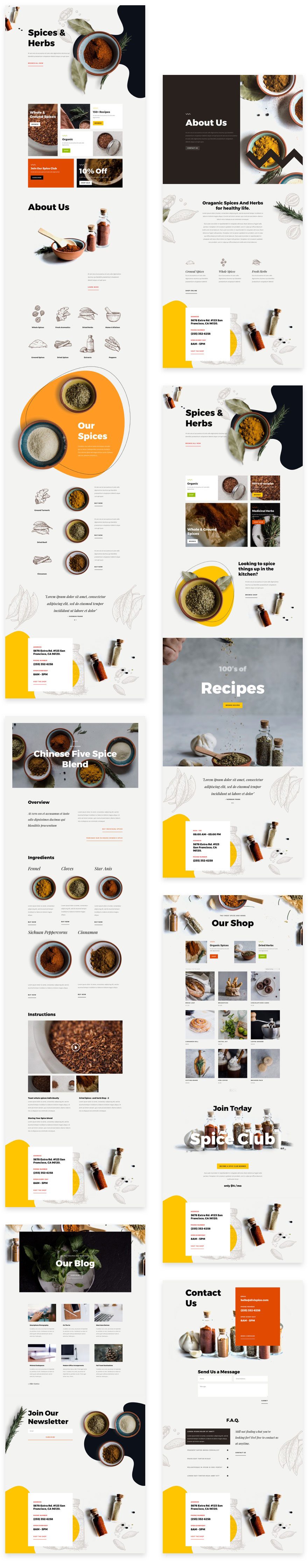 divi spice shop layout pack