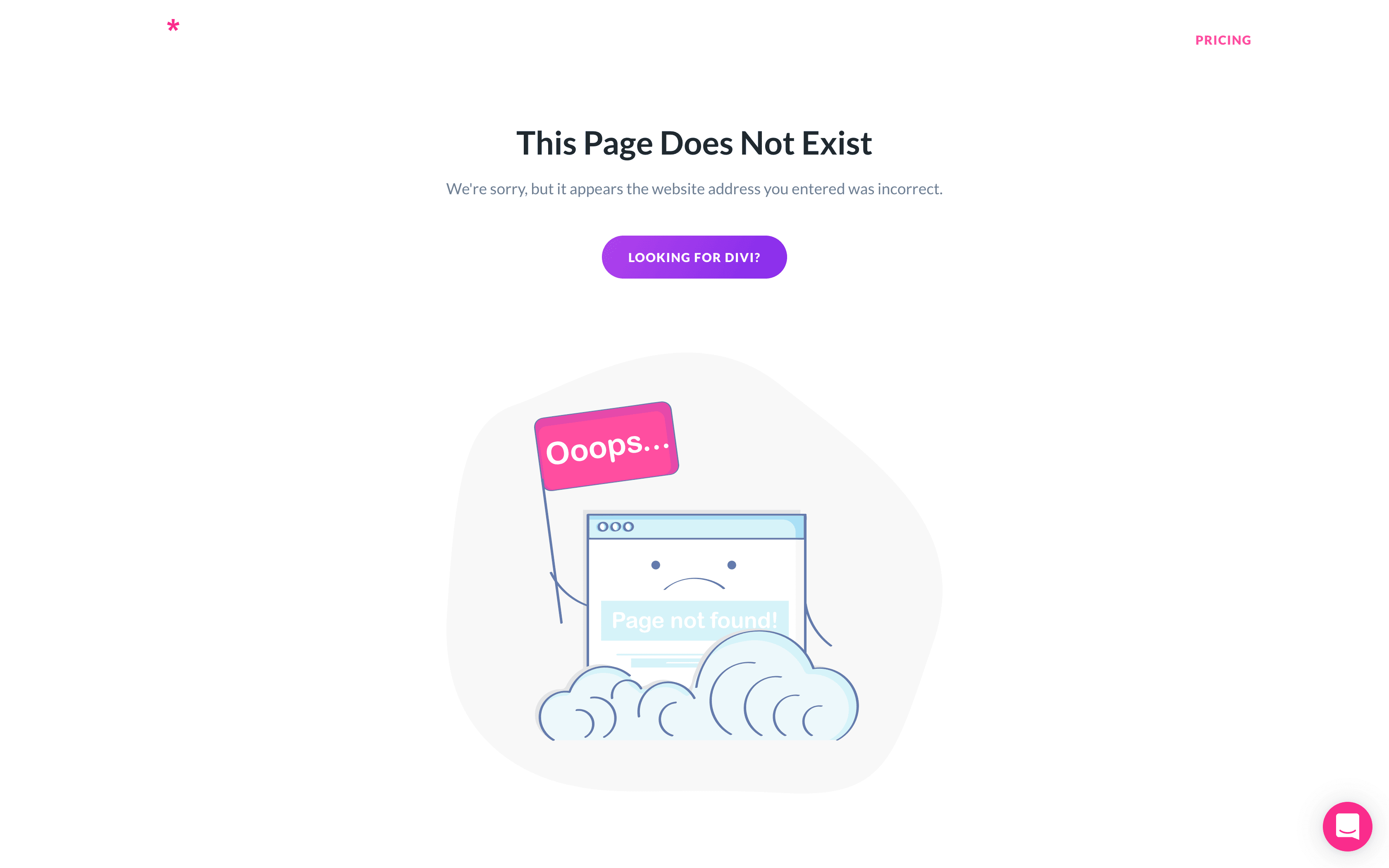 Elegant Theme's 404 error page.
