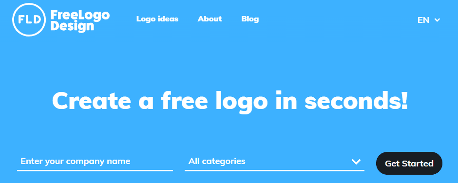 The Free Logo Design homepage.