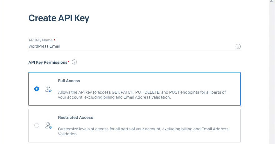 Configuring your API key's access level.