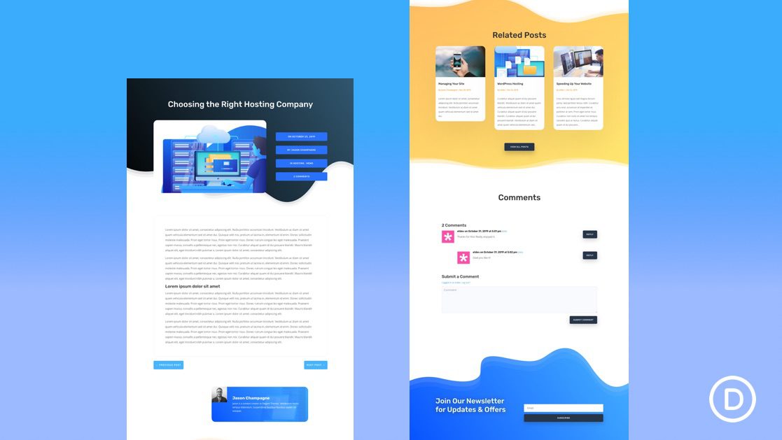 Get a FREE Blog Post Template for Divi’s Hosting Company Layout Pack