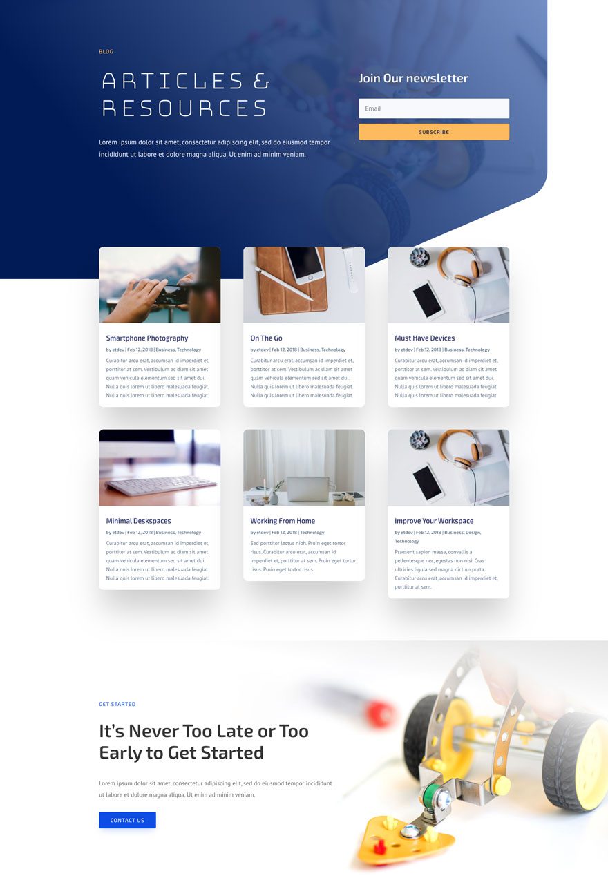 divi robotics layout pack