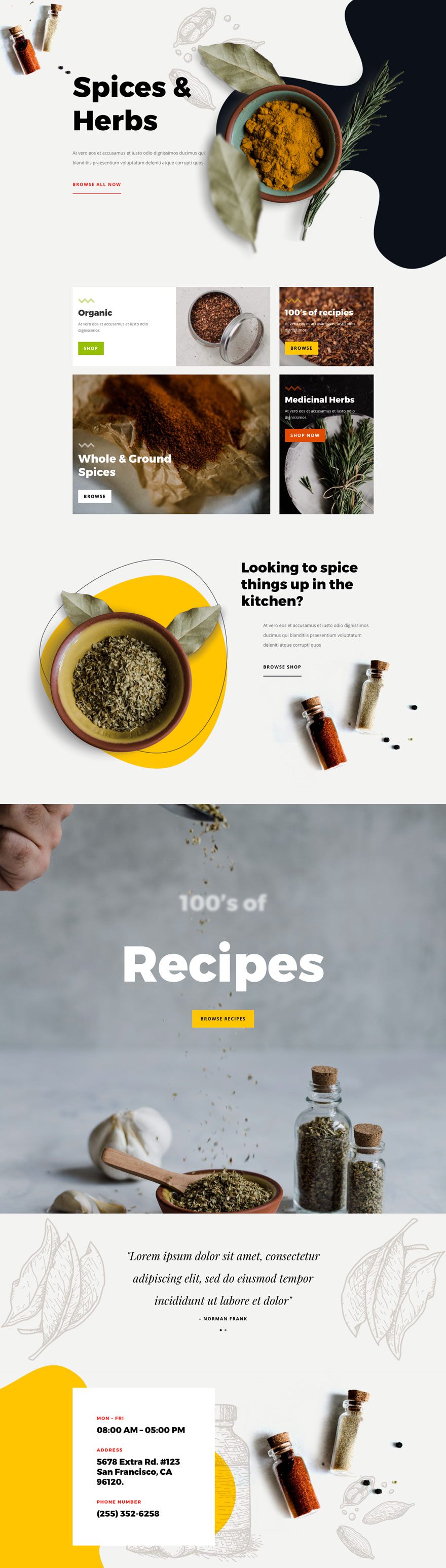 divi spice shop layout pack