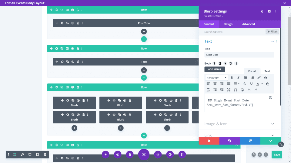 Creating a Custom Event Page