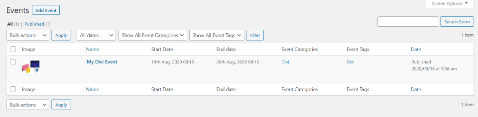 Events Post Type